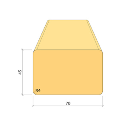 45X70 BYGGREGEL C14 IMP NTR/AB 3,6M