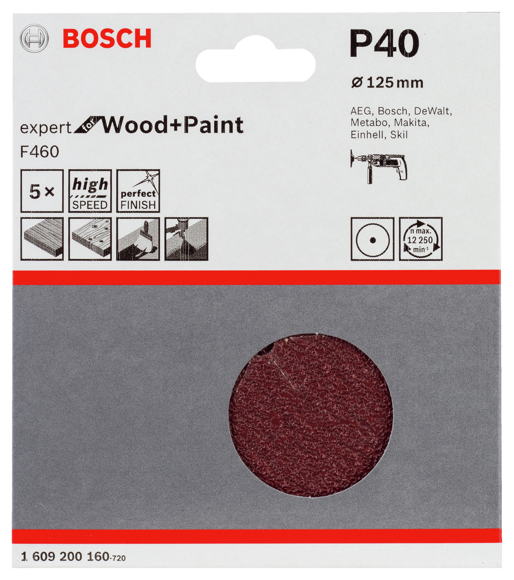SLIPPAPPER BOSCH F460 EXPERT FOR WOOD AND PAINT - Bosch
