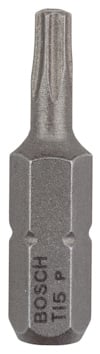 Sexkantig T15 bits med texten "BOSCH T15 P" graverad på sidan.