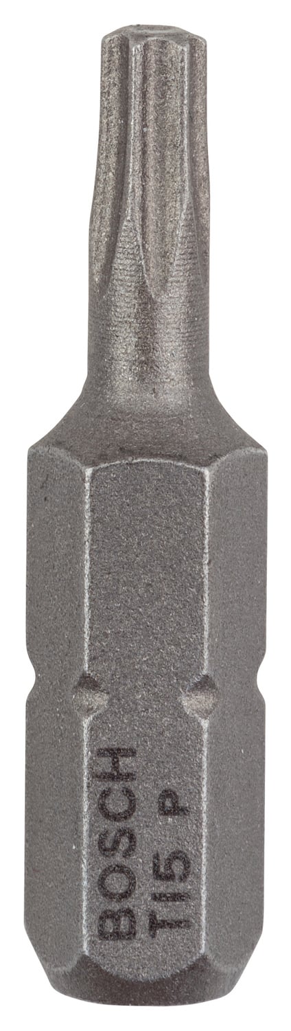 Sexkantig T15 bits med texten "BOSCH T15 P" graverad på sidan.