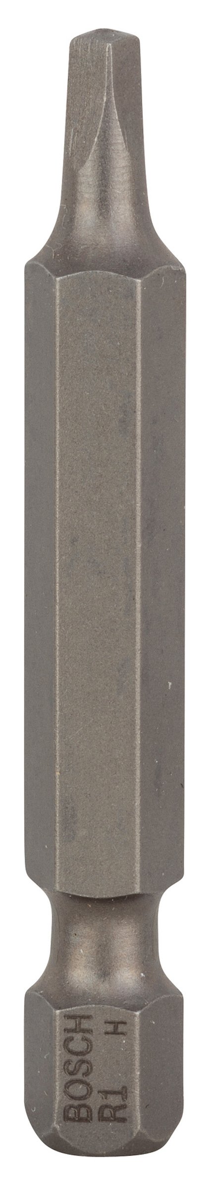 Bits i metall med hexagonal form och texten "BOSCH R1".