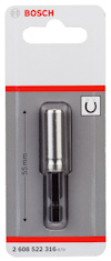 Förpackning med Bosch-bitshållare, längd 55 mm, artikelnummer 2 608 522 316.