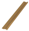 Tröskel av trä med en längsgående skåra längs ena sidan.