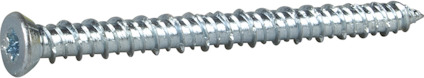 Metallisk betongskruv med försänkt huvud.