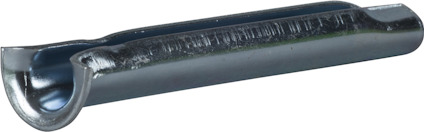 Metallisk expanderplugg i silverfärg på grå bakgrund.