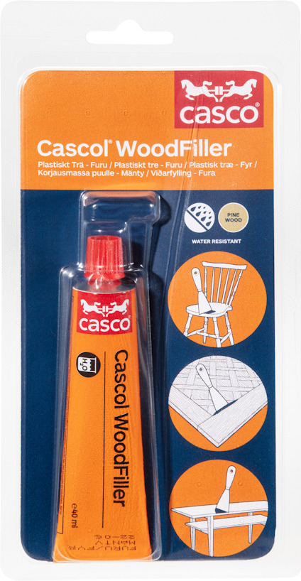 TRÄLAGNINGSMASSA WOODFILLER CASCO NATUR/FURU 40 ML