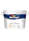 Vit färgburk märkt "Nordsjö Master Wall Paint 05 Super Matt".