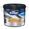 Hink med färg från Nordsjö, märkt "Tinova Excellent Exterior", med bild av ett hus i bakgrunden.