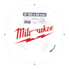 Cirkelsågklinga med vit bakgrund, Milwaukee-logotyp och texten "Ø 160 x 20 mm".
