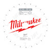 Cirkelsågklinga med texten "Milwaukee" och specifikationer som "Ø 216 x 30 mm" samt "24 HW".