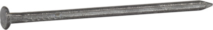 Metallspik med platt huvud och räfflad kropp.
