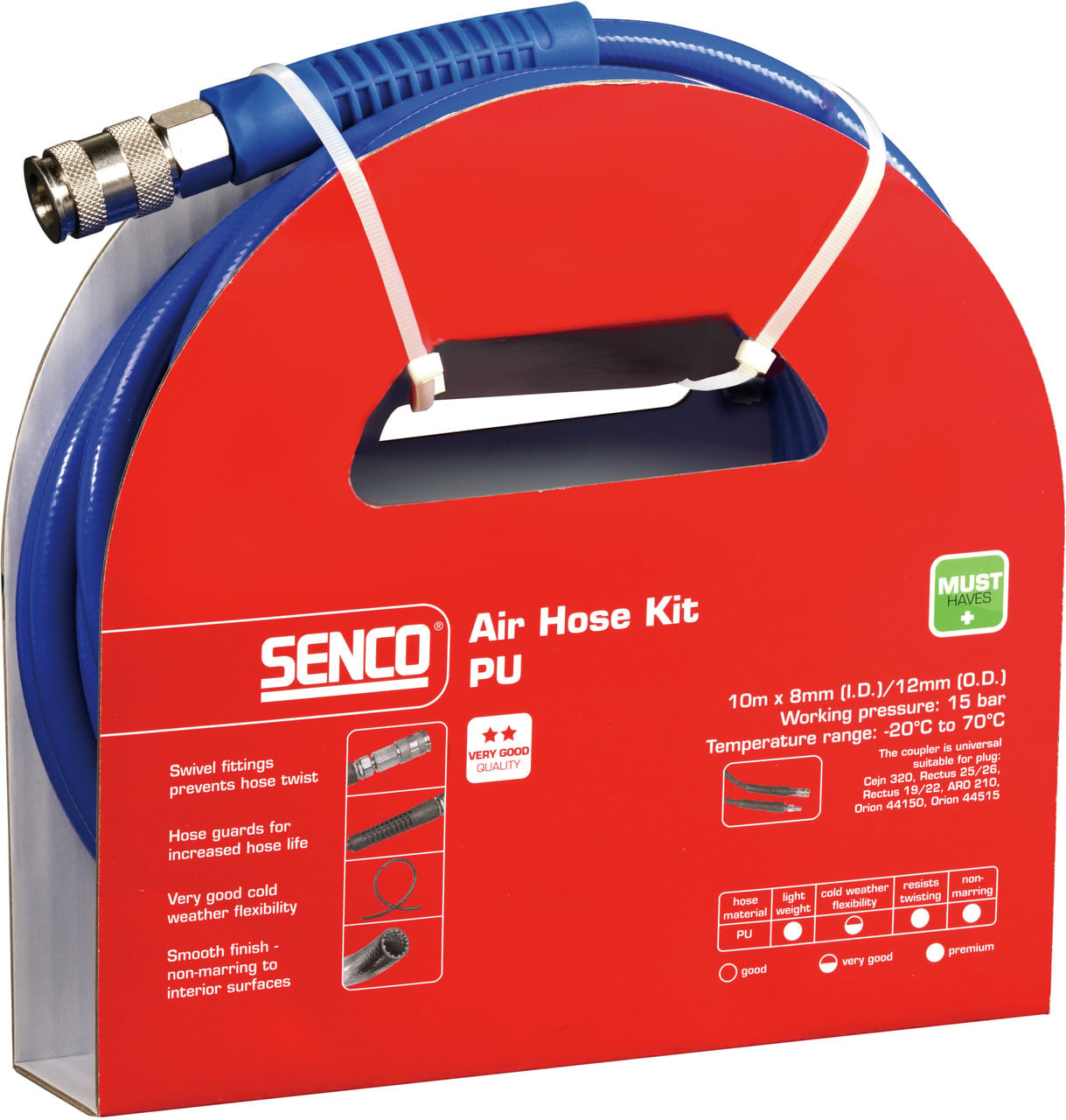 SLANGSATS PU SENCO STANDARD DM. 8X12 MM, 10 METER - 