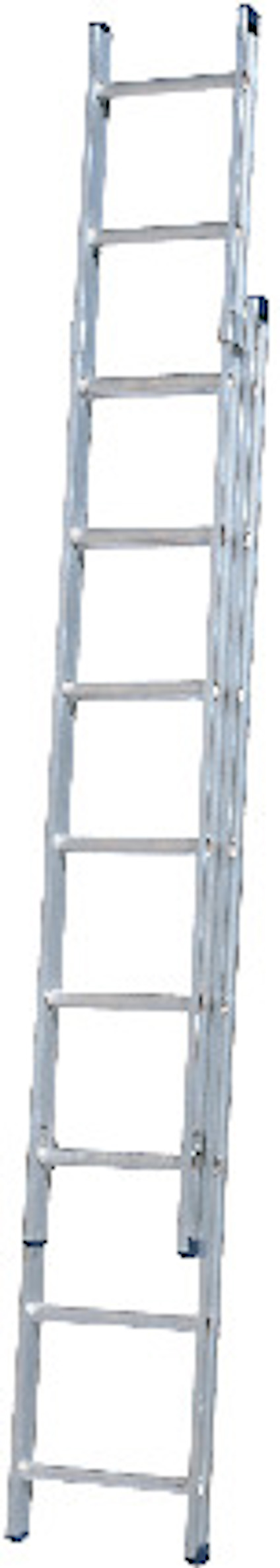 Utskjutsstege i metall med två sektioner, lutad mot vit bakgrund.