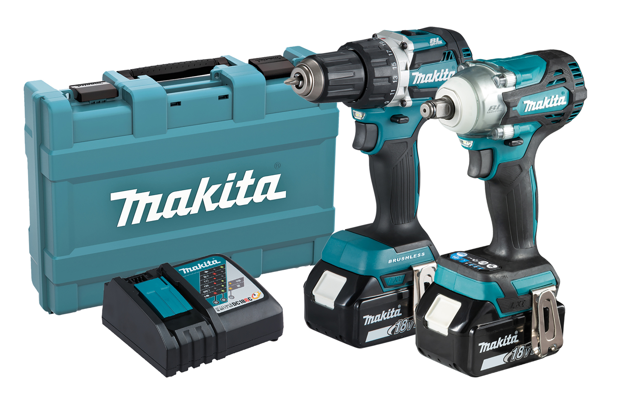 KOMBOKIT DLX2410G MAKITA 18V 2MASKIN 2X6AH DC18RC VÄSKA - Makita
