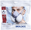 Förpackning med Moldex CompactMask, modell 5430, typ FFA1B1E1K1P3 RD, visar en man med masken på.