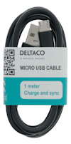 KABEL MICRO USB 1M SVART