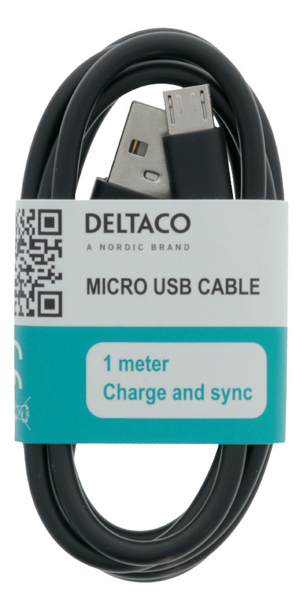 KABEL MICRO USB 1M SVART