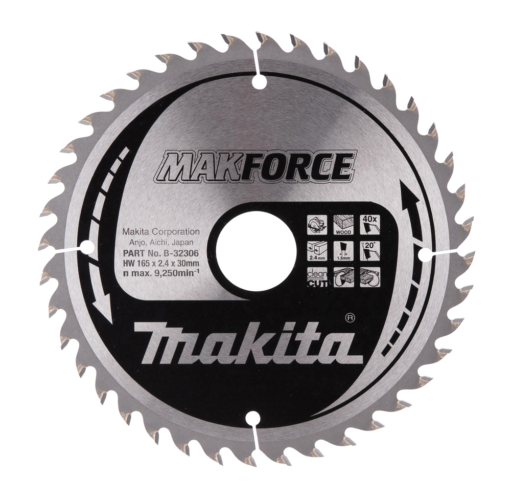 SÅGKLINGA B-32306 MAKITA TCT TRÄ 40T 165X30X2,4MM - Makita