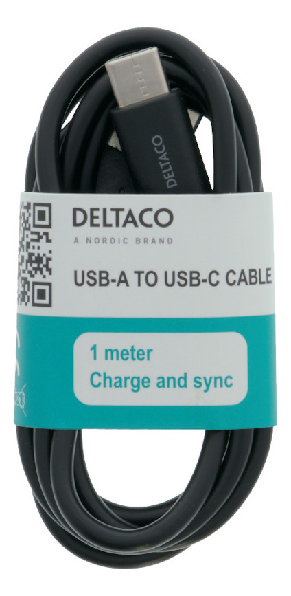 KABEL USB-C 1M SVART