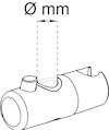 Illustration av koppling som mäter diametern på ett rör, markerad med "Ø mm".