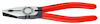 Kraftiga kombinationstänger med röda handtag och metalliska käftar, märkt "KNIPEX 03 01 180 GERMANY".