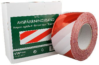 VARNINGSBAND ETAB BASIC RÖD-VIT 70MMX500M - ETAB (Eurocol Tape)