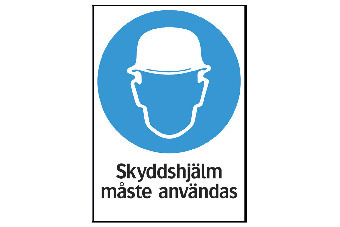 SKYLT 352514 PÅBUD SKYDDSHJÄLM210X297MM - Systemtext