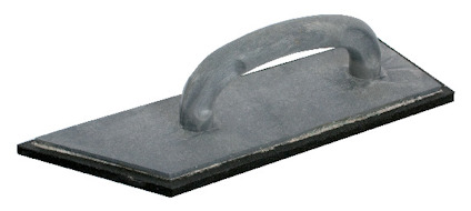 Rektangulär fogplatta med handtag.