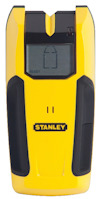 Gul och svart elektronisk enhet med ett digitalt skärmfönster och logotypen "STANLEY" på framsidan.
