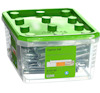 Förpackning med Essve expresspikar, modell 8/50/90, 100 st, med grön lock.