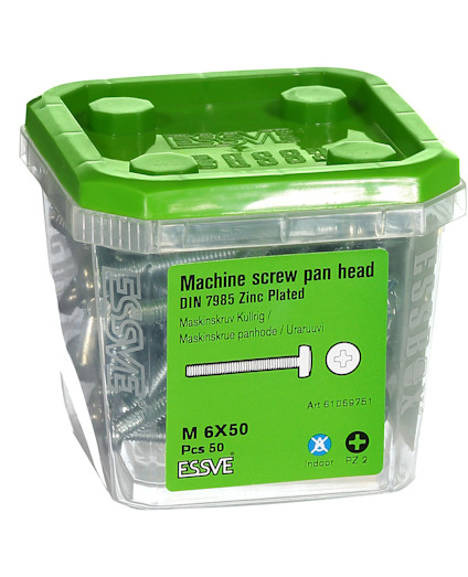 MASKINSKRUV KULLRIGT HUVUD DIN7985 FZB M6X50 50ST