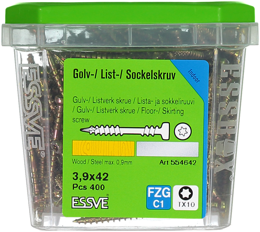 SOCKELSKRUV TX10 GULKROMATERAD3,9X42 400ST - ESSVE