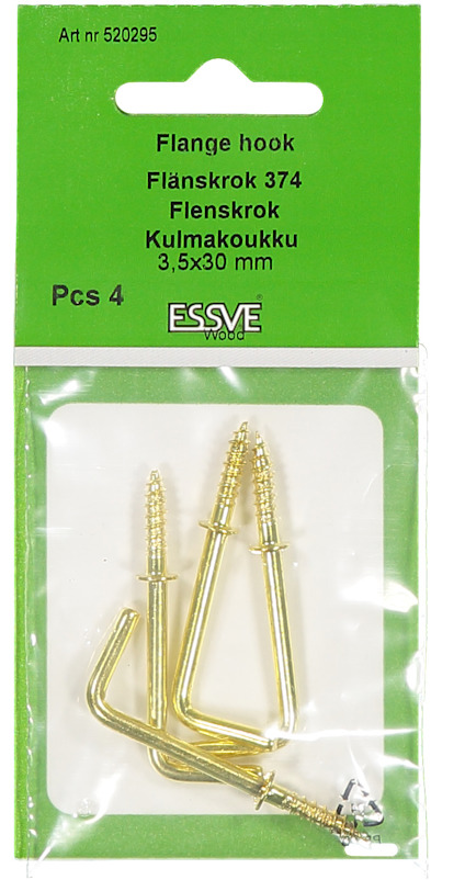 FLÄNSKROK L 374 MÄSSING 30MM 4ST