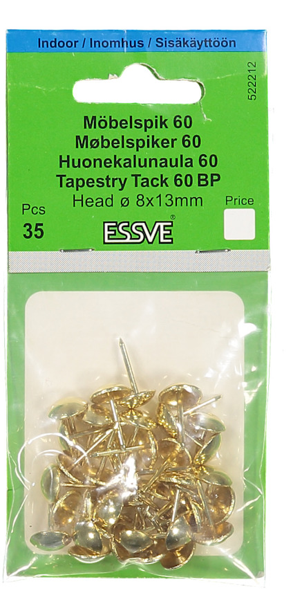 MÖBELSPIK 60 MÄSSING HUVUDDIAMETER 8,0 1,4X13 35ST