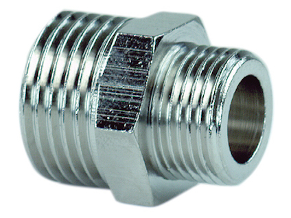 METALL-DUBBELNIPPEL R15XR10 UTV GÄNGA FÖRNICKLAD