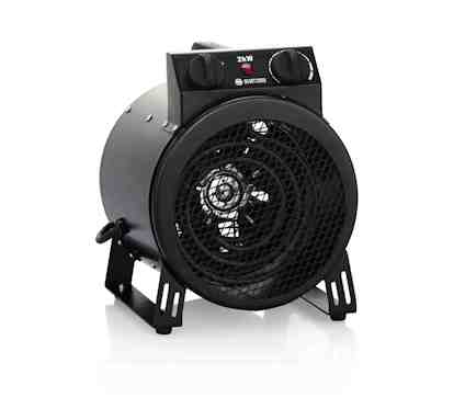 VÄRMEFLÄKT 2KW 230V IP44 RUND 200M3/H SVART