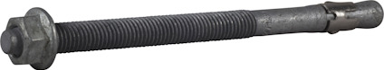 Expanderbult i metall med gängad del och mutter.