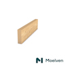 Limträbalk i trä, beige nyans, vinklad mot sidan. Moelven-logotyp i nedre högra hörnet.