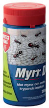 Behållare med Myrr D, bekämpningsmedel mot myror och andra krypande insekter, 250 g.