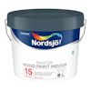 Färgpyts med texten "Nordsjö Master Wood Paint Indoor 15 Semi Matt".