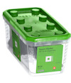 Transparent plastförpackning med grönt lock innehållande "Square Washer DIN 436 Hot Dipped Galv." M24, 10-pack, från ESSVE.