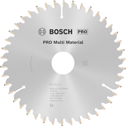 Cirkelsågklinga med texten "Bosch Pro Multi Material".