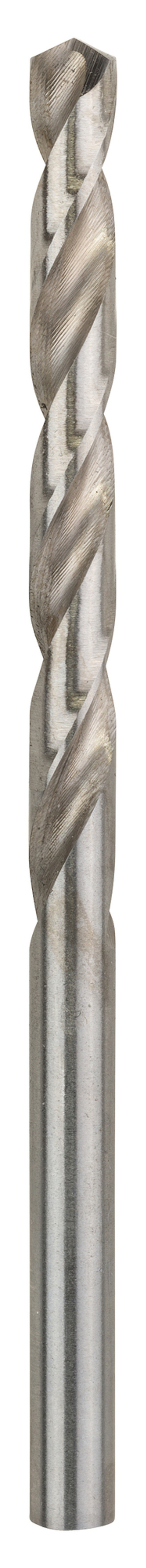 Metallborr med spiraldesign och skarp spets.